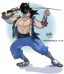 torpedoesarts:  Mitsurugi in his Soul Blade outfit. I forgot