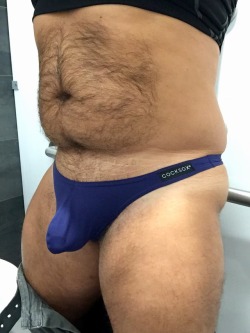 rwraith55:  Sporting my midnight blue Cocksox thong for both
