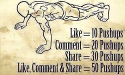 #like #push-ups #comment #share #10 #20 #30 #50