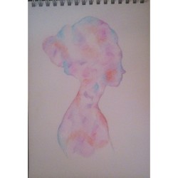 5.30am #doodle  #art #silhouette #colourpencil #girl #pastel