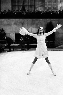 vintagegal:  Lucille Ball taking a skating lesson at the Radio