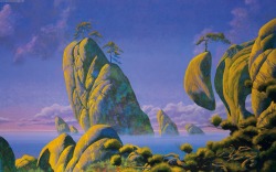 70sscifiart:  Science fiction landscapes of Roger Dean