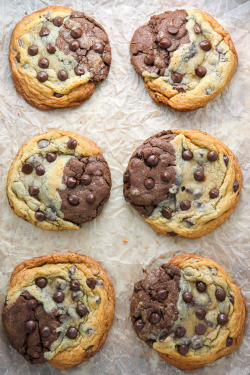 verticalfood:    Chocolate Chip Brownie Swirl Cookies  