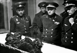   The remains of soviet astronaut Vladimir Komarov after his