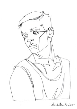 borisschmitz:  “Gaze 220”, one-continuous-line-drawing by