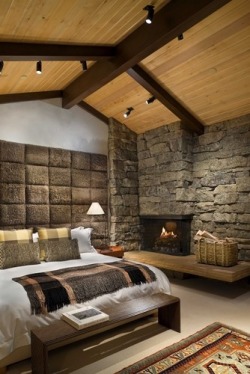 sunflowersandsearchinghearts:  Rustic Stone Bedroom via pinterest