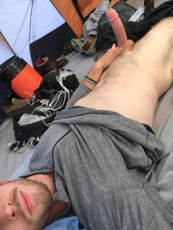 neverenoughscruffer:New camping buddy is ready to show me the