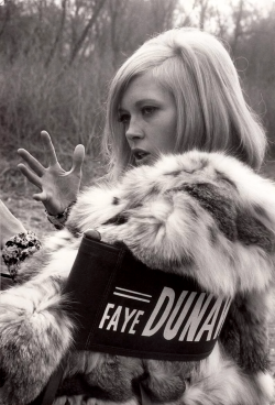 kafkasapartment:  Faye Dunaway on Set, c.1967. Unknown photographer. Silver gelatin print 