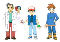 hirespokemon: Early color scheme and design for Prof. Oak, Ask