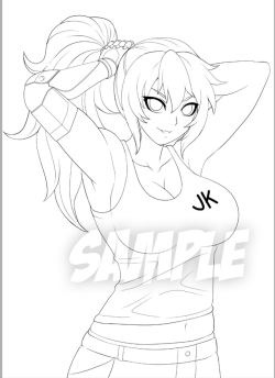 jadenkaiba:  Lineart Time with Yang Xiao Long :) <3 <3