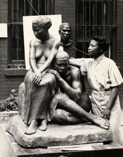 indypendent-thinking:  Augusta Savage with one of her sculptures,