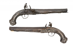 peashooter85:  Silver inlaid flintlock pistol originating from