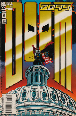 Doom 2099 No. 28 (Marvel Comics, 1995). Cover art by Pat Broderick.From Oxfam in Nottingham.