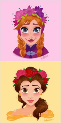 princess-beauty-case:  Disney Princesses wearing Flower Crowns