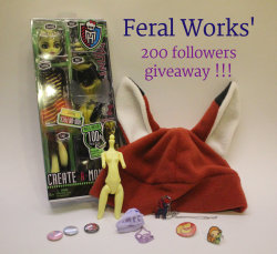 feralworks:   200 Followers Giveaway!!! As promised, here’s