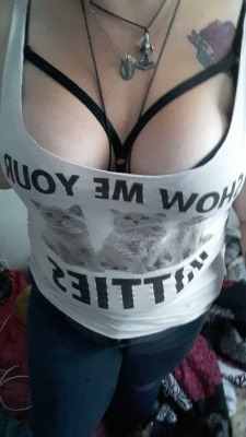 suicideangelkitten:  I was cutting up old t-shirts today. This