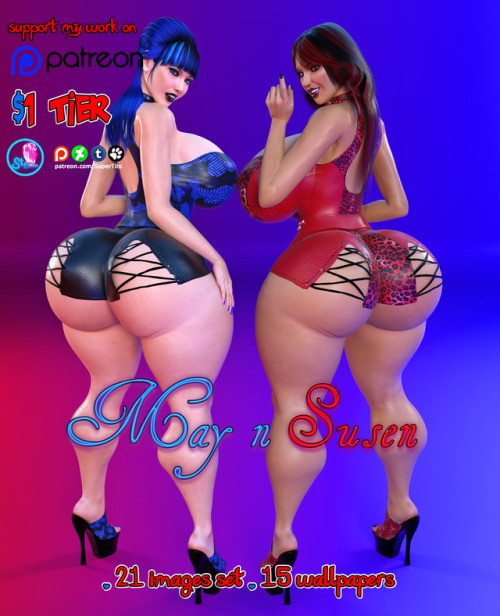 supertitoblog: Thank you guys for your support. This is the set for May of my OC May n Susen Its was great to revisit these characters again, and like the others they are packing more TnA. I gave their body’s an update for the better.  I really love