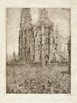 drakontomalloi:  James Ensor - The Cathedral. 1886