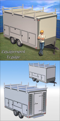 The Equipment Trailer model set replicates a modern contractor equipment trailer that would be found on a construction site. This is compatible with Poser 5 and up! Get that trailer you need to get the job done! Equipment Trailer  http://renderoti.ca/Equi