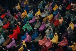 unearthedviews:CHINA. Shanghai. Cyclists in the rain. 1993 ©