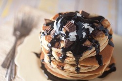 bonapetittcom:  Peanut Butter Cup Pancakes 🙌