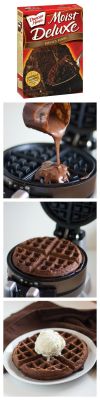 sweetestesthome:  Cake Mix WafflesClick to check a cool blog!Source