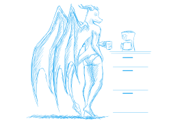 Just a sketch of Spyro early in the morning waiting for his coffee