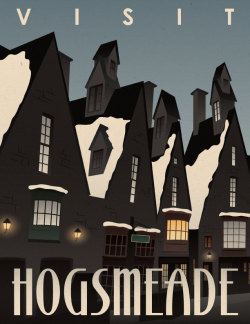 wickedclothes:  Visit Hogsmeade Travel Poster A travel souvenir