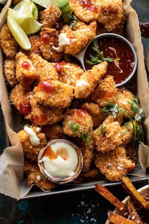 amazzingfood:  Coconut Popcorn Chicken with Sweet Thai Chili