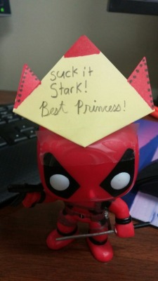 1-800-ask-deadpool:  (cursive writing says “Best Princess”