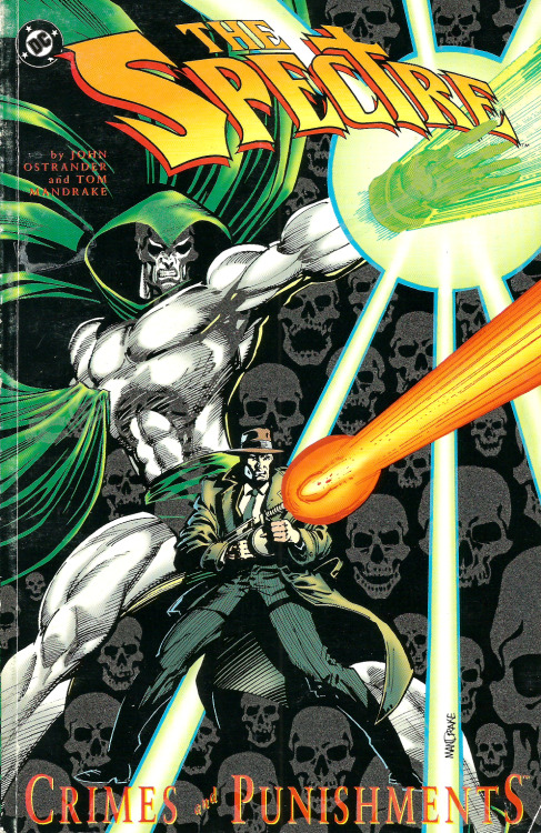 Luminous, glow-in-the-dark cover for The Spectre: Crimes and Punishments, by John Ostrander and Tom Mandrake (DC Comics, 1993). From a charity shop in Nottingham.