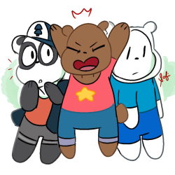 blithe-hollows:  grizz, panda and icebear as the almighy trio