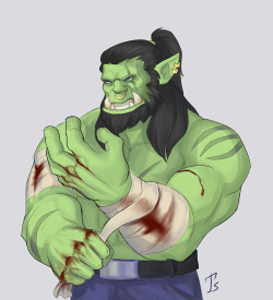 gloriafortis: Sketch commission from VK. Orc shaman Ironrosh