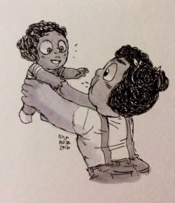 nina-rosa-draw:  Two moms and a baby Garnet