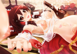 lewd-lounge:  Reimu Hakurei set requeted by anonymous All art
