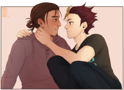 hachidraws:    “Asahi, you always blush when I kiss you…you