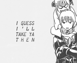 edwardelrics:  manga meme: (¼ OTPs) Kagura x Okita Sougo