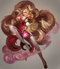 the-trollerdog:  Heartseeker Ahri by 길잃은아저씨 from