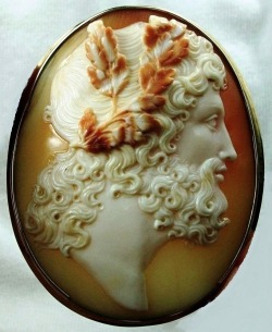 langoaurelian:  Cameo Brooch of Zeus 1850, Italian Carnelian
