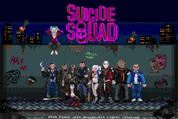 pixeljeff:  We’re Bad Guys! Suicide Squad pixel art / 2016