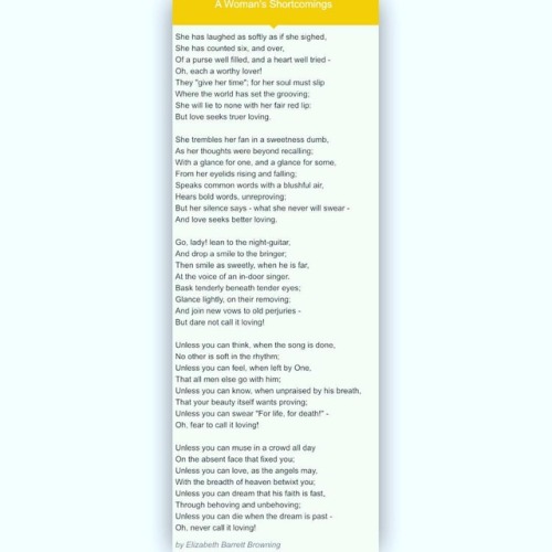 <p>I’ve said it before and I’ll say it again - every day should be #nationalpoetryday and today I’m feeling every bit of this EBB poem. Are these shortcomings? Does everyone feel this way about love? Love big and embrace your shortcomings, if they’re even shortcomings at all… #elizabethbarrettbrowning #whatislove #poetry  (at Fiddlestar)</p>