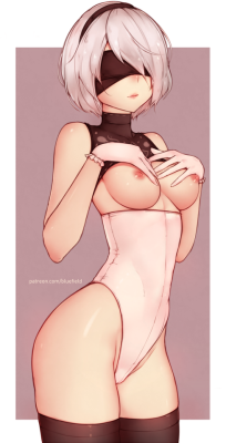 bluefield:  drawing 2B!   (futa and alt ver.: here) Patreon