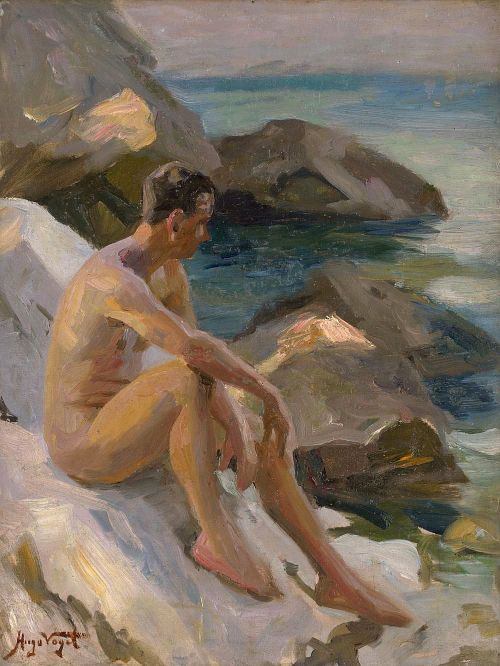 beyond-the-pale:  Hugo Vogel (1855-1934) Young Man on the Rocky