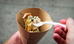 guardian:  Spaghetti…in a cone? Is this deeply wrong, or a