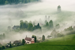 bluepueblo:  Foggy Valley, Jetrichovice, Czech Republic photo