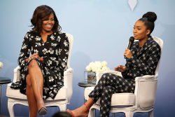 celebsofcolor:  Michelle Obama  and Yara Shahidi participate