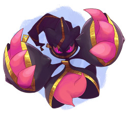 mega banette! =3 i used to have this one and it was rlly fun taking down huge targets thanks to prankster and destiny bond, and that was my original idea for this pic, making it looks like he is activating destiny bond, going down with a smile and and