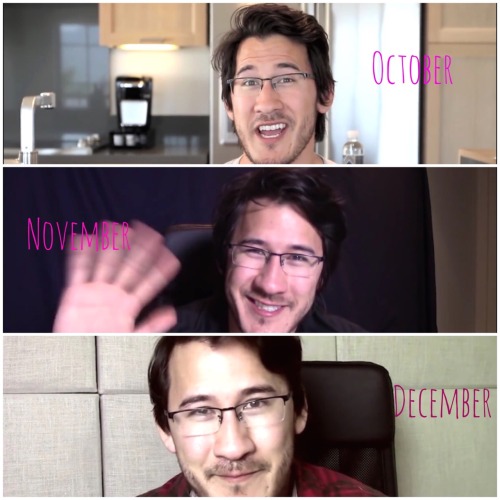 markipliers-hair:  Mark throughout this year  It’s been a great year for him  <3  We love you Mark and hope next year is even better