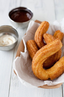 fattributes:  Churros with Chocolate Dipping Sauce 