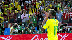 neymarjrs:Neymar Jr greets his son in the crowd after Brazil